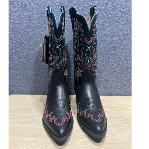Twisted X Western Boots Snip Toe Black, Blue & Red Womens Size 7B - Picture 7 of 16